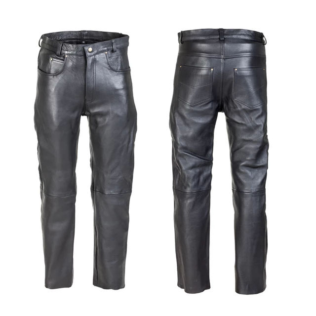Men's Leather Moto Pants W-TEC Roster NF-1250 - Black - Black