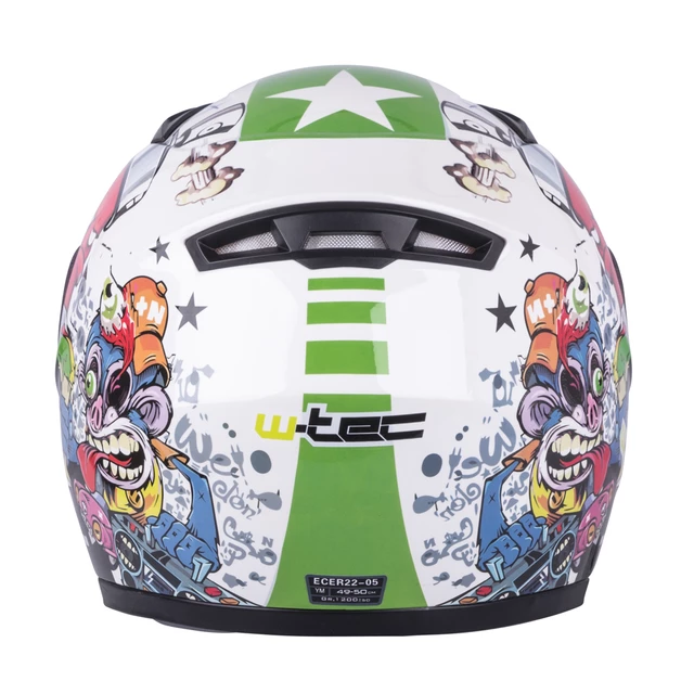 Children's Integral Helmet W-TEC FS-815G Tagger Green - White-Green with Graphics