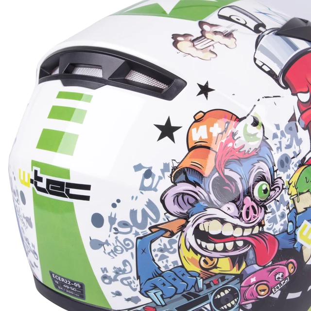 Dziecięcy kask motocyklowy integralny W-TEC FS-815G Tagger Green