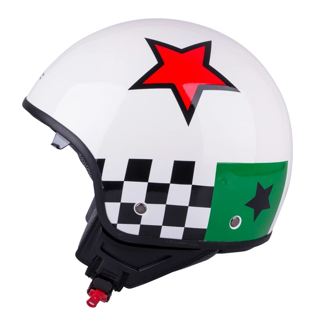 Scooter Helmet W-TEC FS-710G Sixty White - White with Graphics