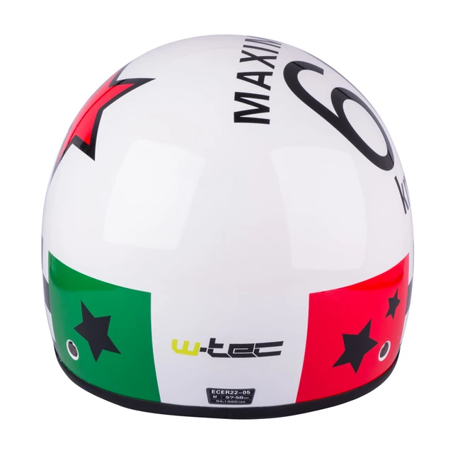 Scooter Helmet W-TEC FS-710G Sixty White - White with Graphics, XL (61-62)