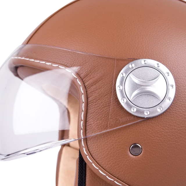 Scooter Helmet W-TEC FS-701B Leather Brown - Brown, L(59-60)