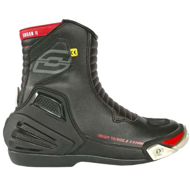 Motorradstiefel Ozone Urban II CE - weiß-schwarz-rot - schwarz-rot