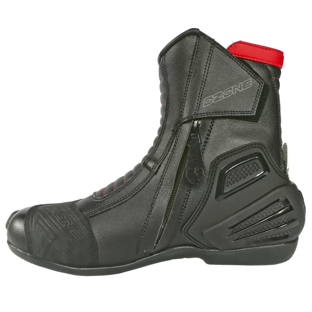 Motorradstiefel Ozone Urban II CE - weiß-schwarz-rot