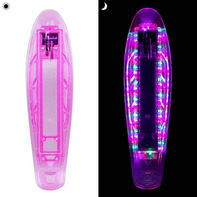 Svítící deska pro penny board WORKER Mirrama LED 22.5*6" - fialová