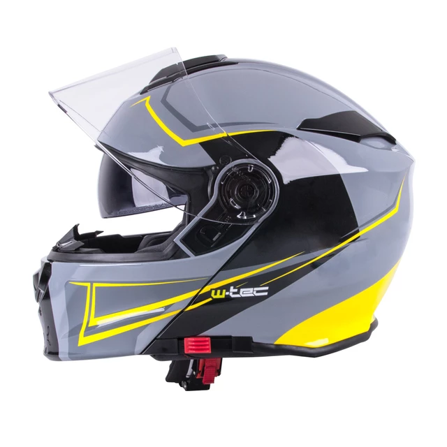 Flip-Up Motorcycle Helmet W-TEC V271 - Black-Yellow