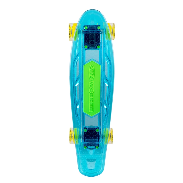 Light-Up Penny Board WORKER Ravery 22" with Bluetooth Speaker - Transparent Pink/Yellow