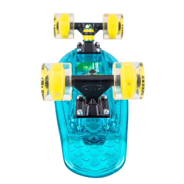 Light-Up Penny Board WORKER Ravery 22" with Bluetooth Speaker - Transparent Pink/Yellow