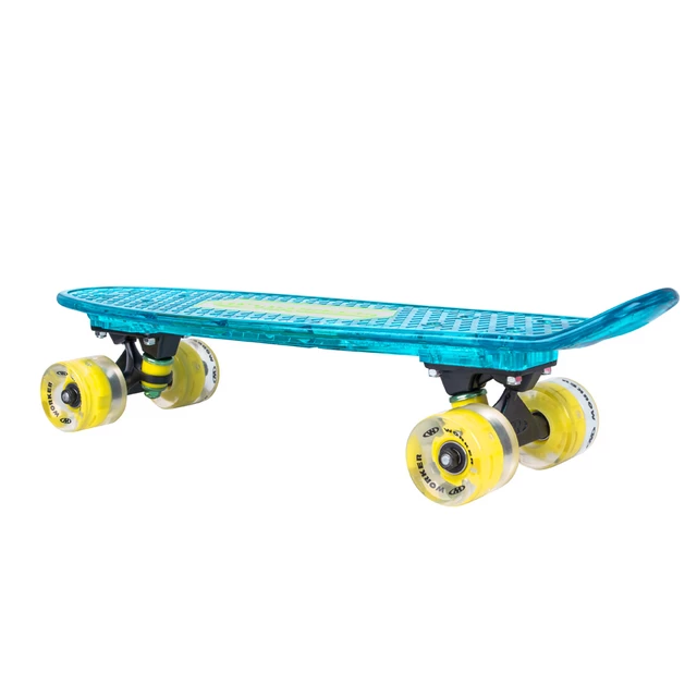 Light-Up Penny Board WORKER Ravery 22" with Bluetooth Speaker - Transparent Blue/Green