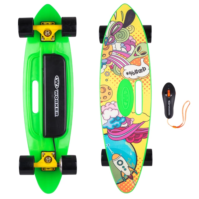 Elektrický longboard WORKER Smuthrider - žluto-zelená - žluto-zelená