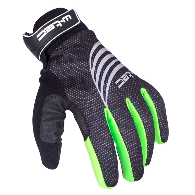 Športové zimné rukavice W-TEC Grutch AMC-1040-17 - čierno-zelená, M - čierno-zelená