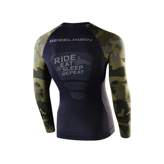 Moto thermo triko Rebelhorn Freeze Jersey LS - černá-kamufláž