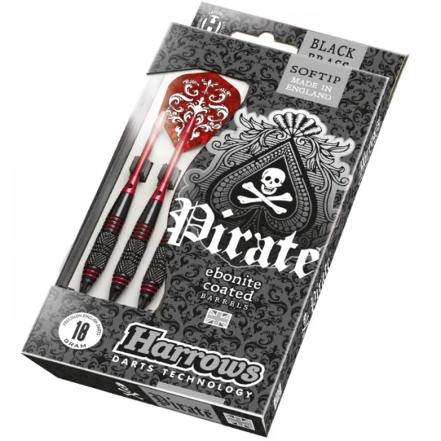 Darts nyíl Harrows Pirate Soft 18g K Red 3 db