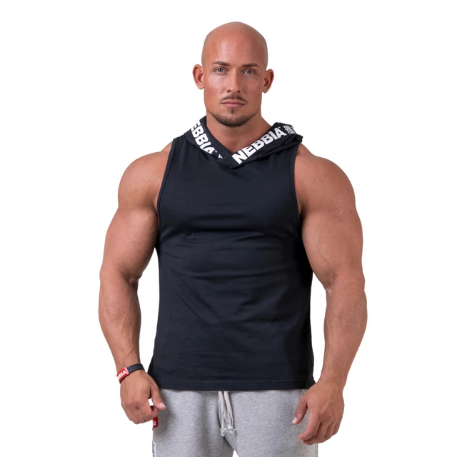 Nebbia No Excuses 173 Herren Tanktop mit Kapuze - schwarz