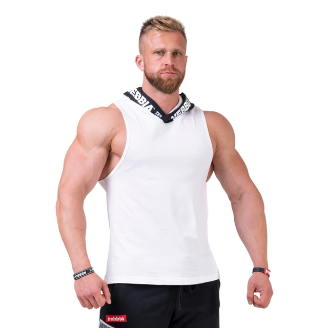 Nebbia No Excuses 173 Herren Tanktop mit Kapuze - Weiss