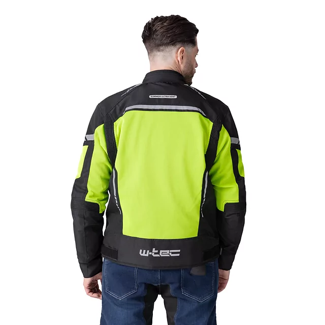 Pánská letní moto bunda W-TEC Saigair - Fluo Yellow-Gray