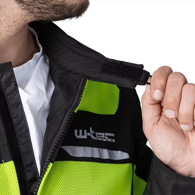 Pánská letní moto bunda W-TEC Saigair - Fluo Yellow-Gray