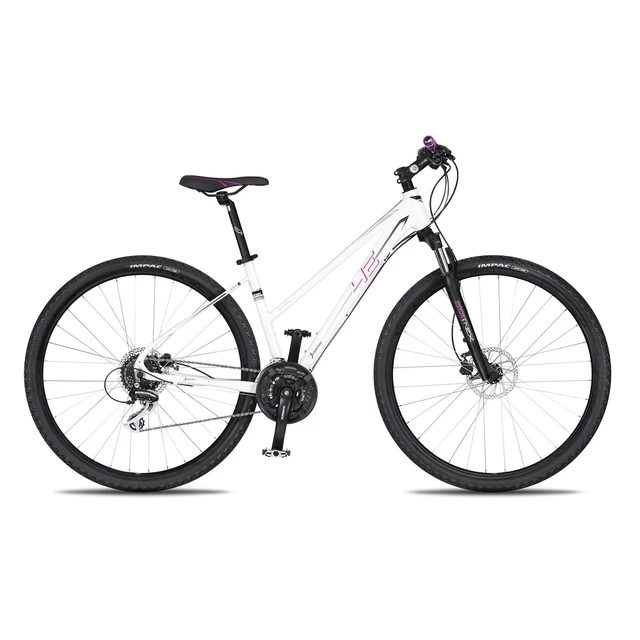 Dámsky crossový bicykel 4EVER Jasmine Disc 28" - model 2019 - bielo-ružová