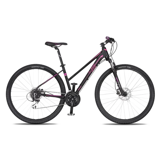 Dámsky crossový bicykel 4EVER Jasmine Disc 28" - model 2019 - čierno-ružová
