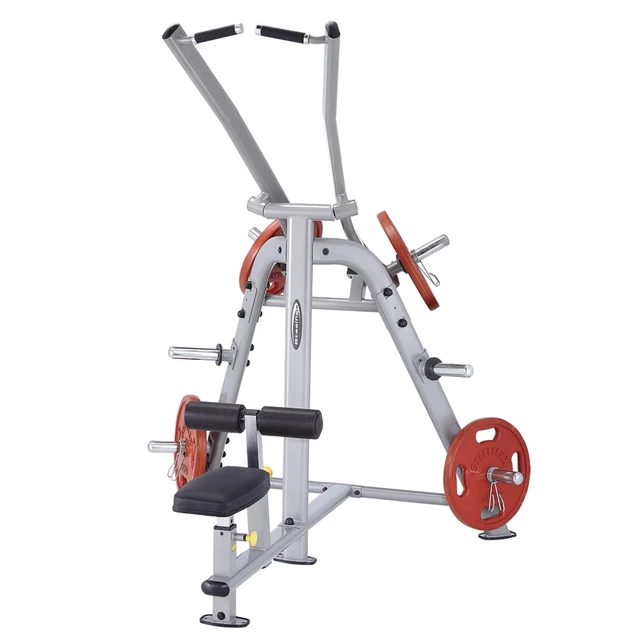 Lat Pulldown Machine Steelflex PlateLoad Line PLLA - Black-Red - Grey