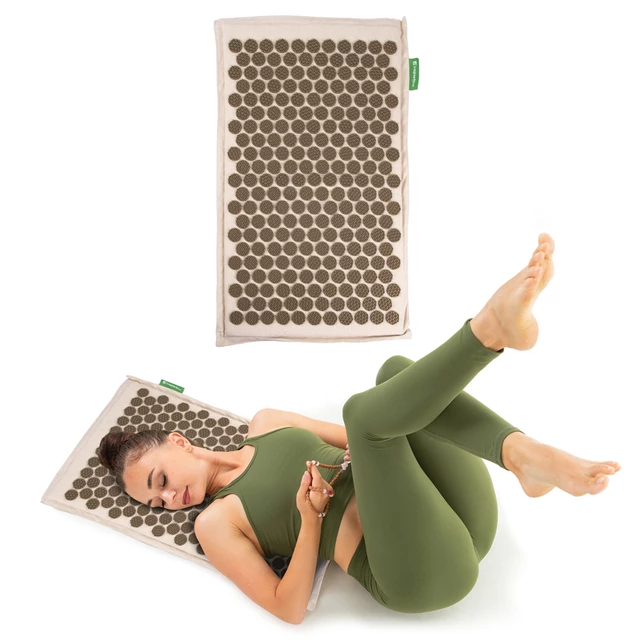 Acupressure Mat inSPORTline AKU-2000 72x44x2cm - Beige - Beige