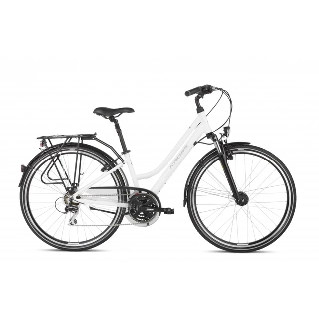 Dámsky trekingový bicykel Kross Trans 3.0 28" - model 2021 - khaki/čierna - biela/šedá