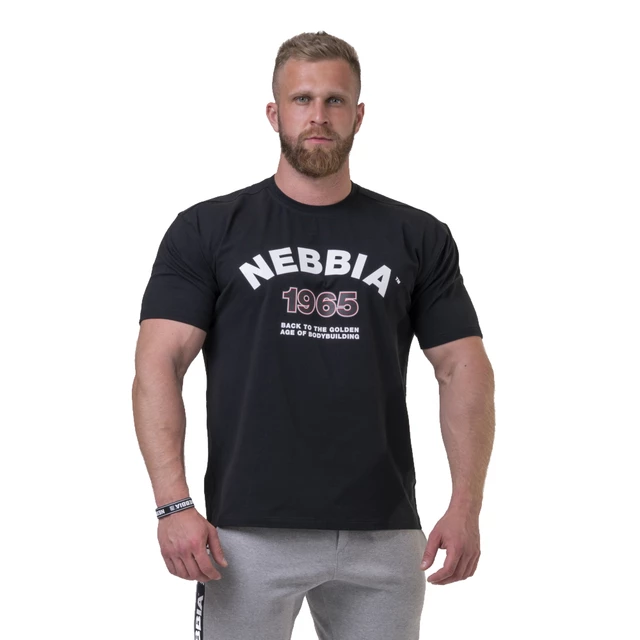 Men’s T-Shirt Nebbia Golden Era 192 - Light Grey - Black