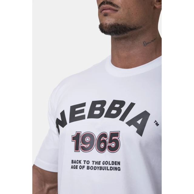 Koszulka męska T-shirt Nebbia Golden Era 192 - Jasnoszary