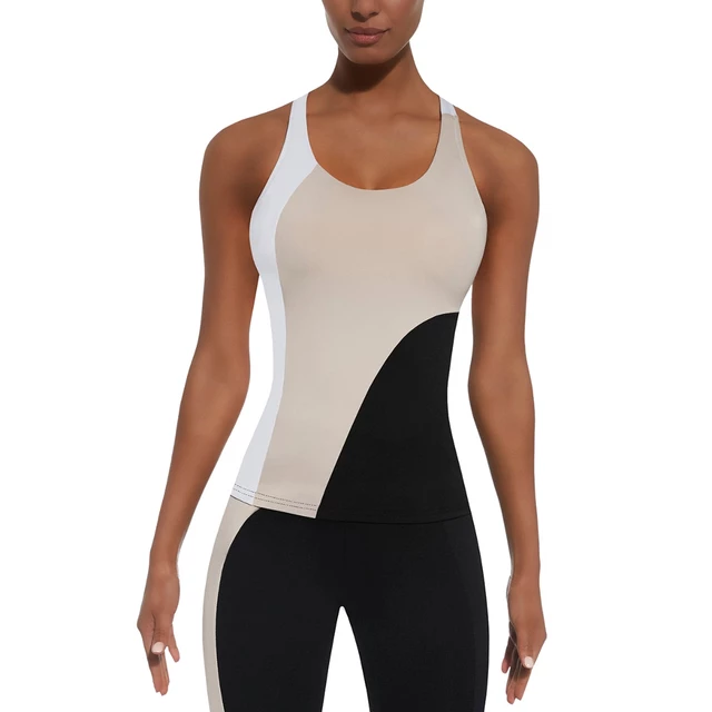 BAS BLACK Flow-Top 50 Damen Sporttop - schwarz/cremefarbe