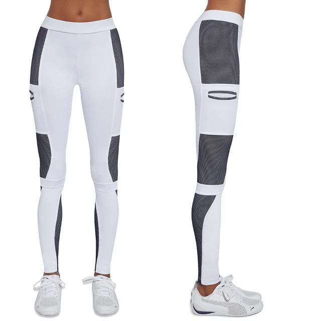 Damskie legginsy sportowe BAS BLACK Passion - Biało-niebieski