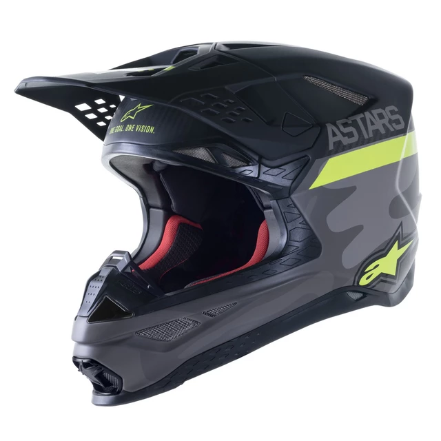 Moto prilba Alpinestars Supertech S-M10 limitovaná edícia AMS MIPS šedá/biela/žltá fluo/čierna