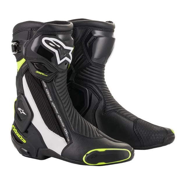 Women’s Motorcycle Boots Alpinestars SMX Plus 2 Black/White/Fluo Yellow 2022 - Black/White/Fluo Yellow - Black/White/Fluo Yellow