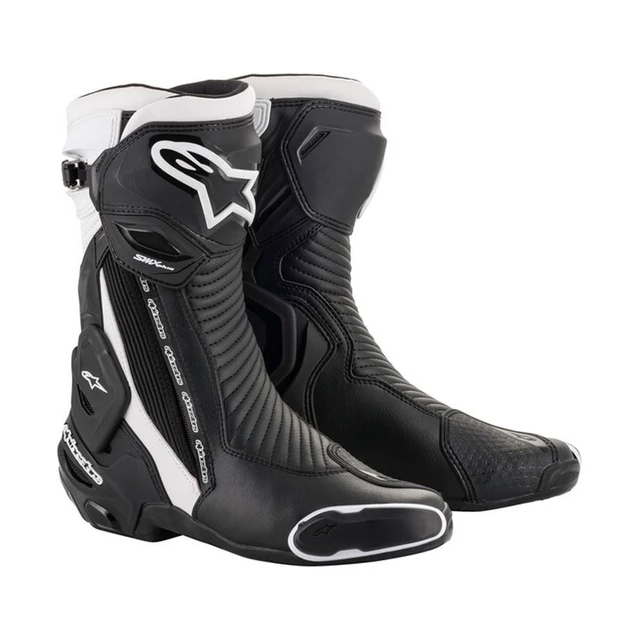 Women’s Motorcycle Boots Alpinestars SMX Plus 2 Black/White 2022 - Black/White - Black/White