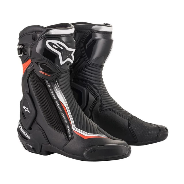 Dámske moto topánky Alpinestars SMX Plus 2 čierna/biela/červená fluo - čierna/biela/červená fluo