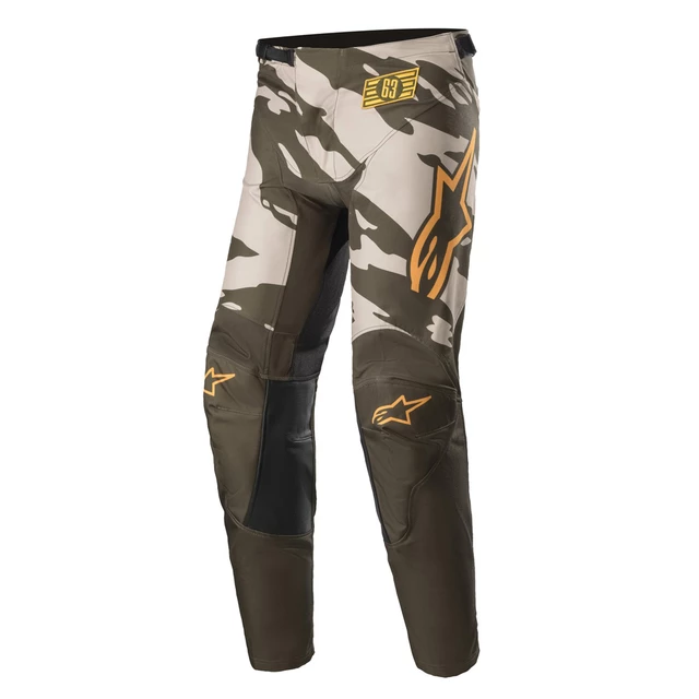 Motokrosové kalhoty Alpinestars Racer Tactical písková/zelená/mandarinka - písková/zelená/mandarinka - písková/zelená/mandarinka