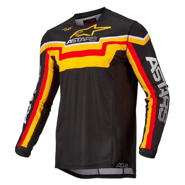 Motokrosový dres Alpinestars Techstar Quadro čierna/žltá/mandarínková