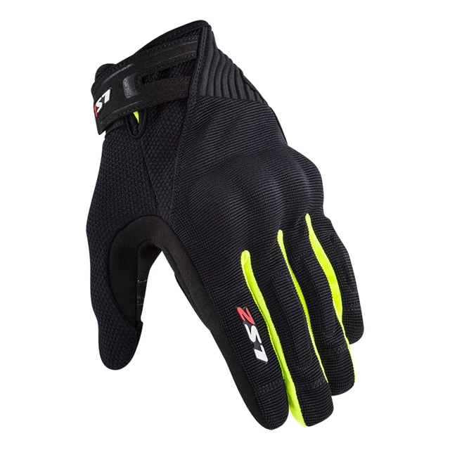 Pánské moto rukavice LS2 Dart 2 Black H-V Yellow - černá/fluo žlutá