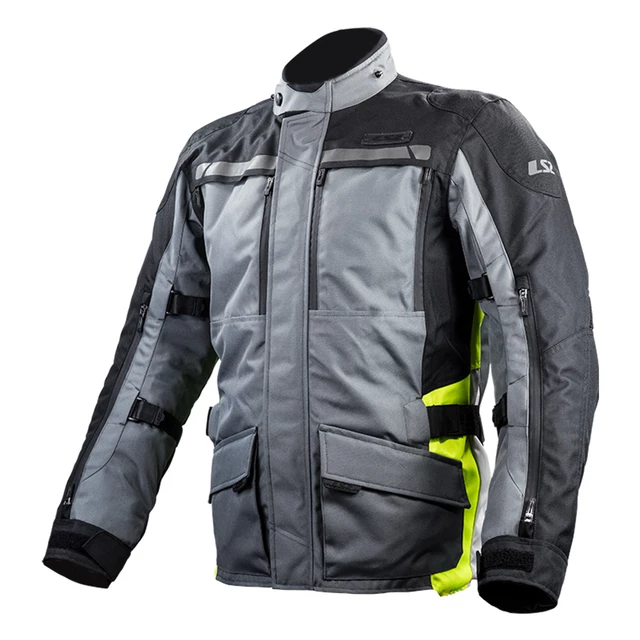 Pánska moto bunda LS2 Lance Grey Black Yellow - šedá/čierna/žltá