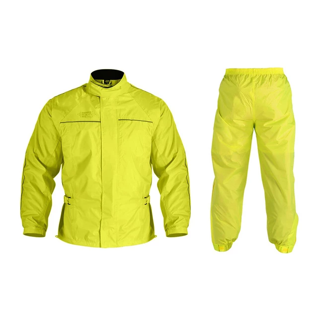 Two-Piece Waterproof Motorcycle Over Suit Oxford Rain Seal Fluo - Fluorescent Yellow - Fluorescent Yellow