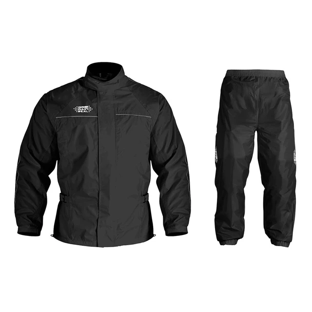 Two-Piece Waterproof Motorcycle Over Suit Oxford Rain Seal - Black