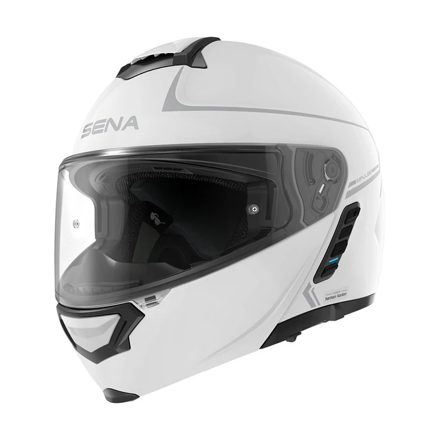 Moto přilba SENA Impulse s integrovaným Mesh headsetem Shine White - lesklá bílá - lesklá bílá