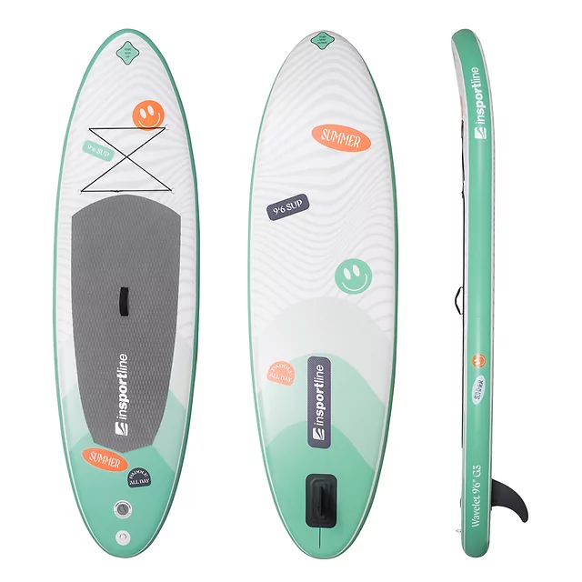 Paddleboard s příslušenstvím inSPORTline Wavelet 9'6" - zelená