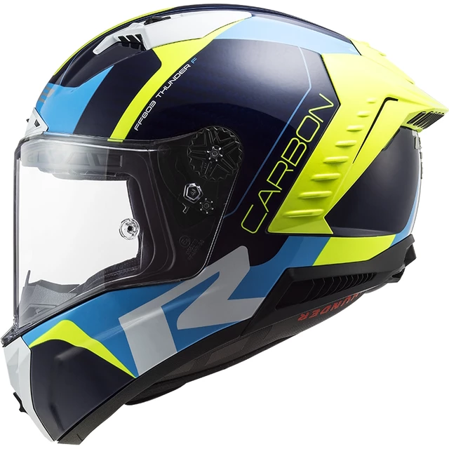 Moto prilba LS2 FF805 Thunder C Racing1 - Gloss Blue Fluo Yellow