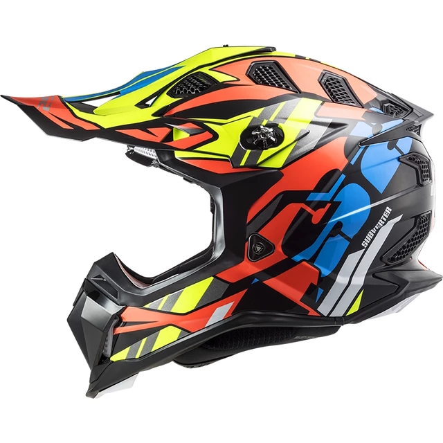 Motocross Helmet LS2 MX700 Subverter Rascal - Gloss Black Fluo Orange