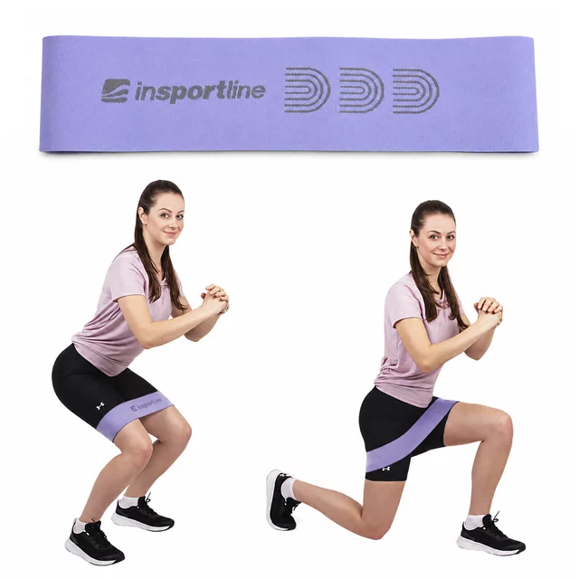 Posilovací smyčka inSPORTline Hiplop L 72x8 cm / 22 kg - fialová