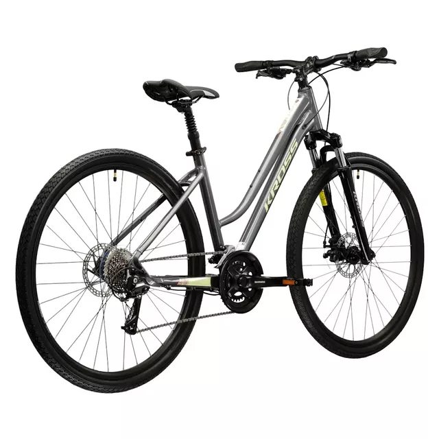 Dámské crossové kolo Kross EVADO 3.0 28" - model 2025 - šedá / zelená / lesk