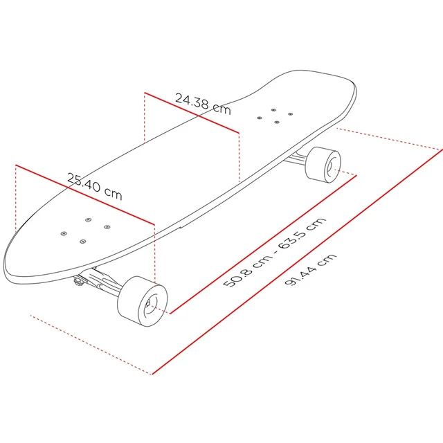 Longboard Street Surfing Freeride Electrica 36”