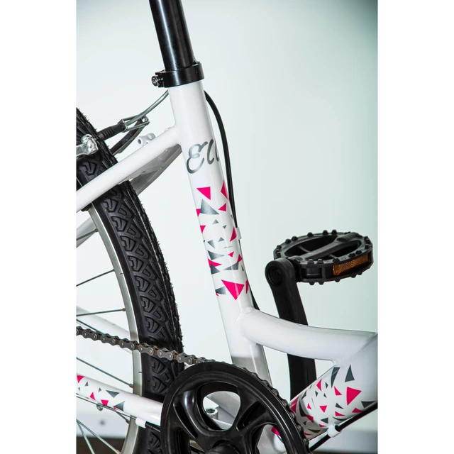Lány kerékpár Visitor Fox 240S6 24" - fehér-rózsaszín