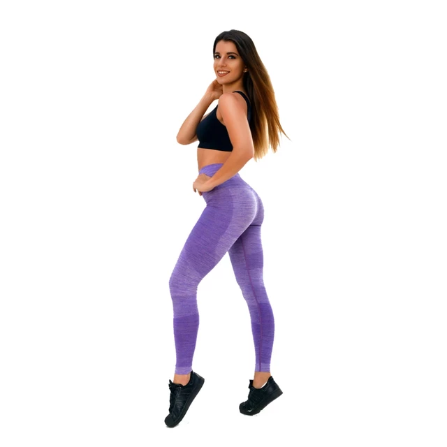 Damskie leginsy Boco Wear Violet Melange Push Up - Fioletowy