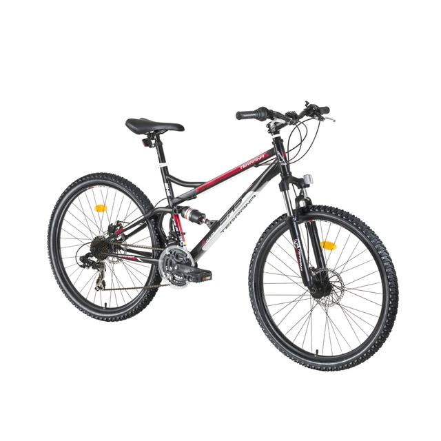 Full-Suspension Bike DHS Terrana 2645 26" - 2017 - Gray-Black-Green - Black-White-Red